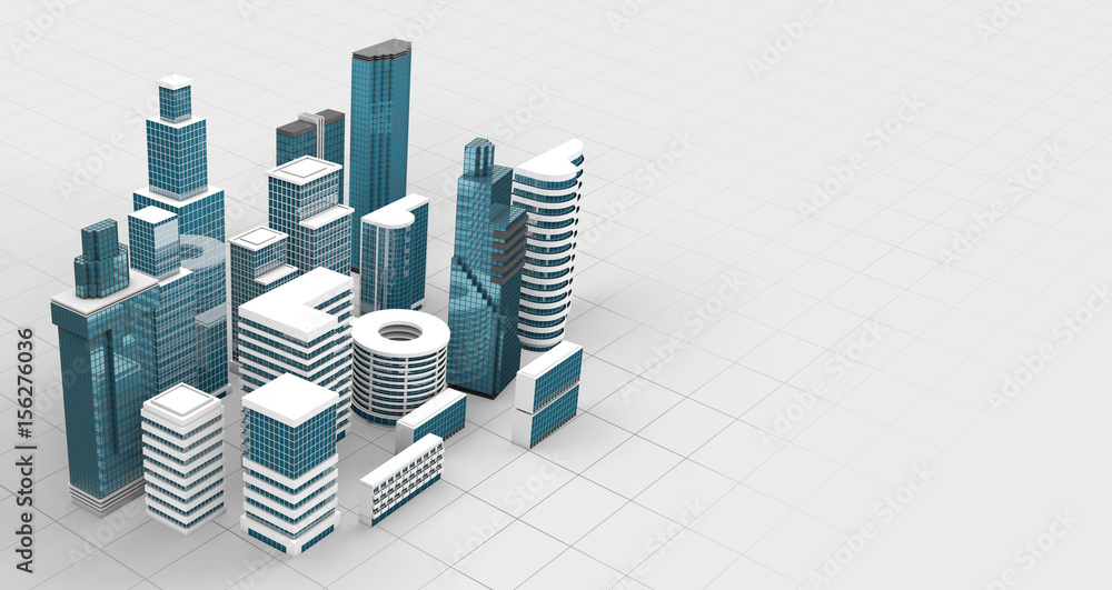 modern skyscrapers in business investment 3d render