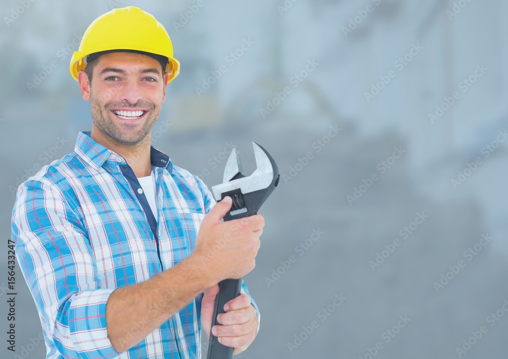 Construction Worker with wrench tool