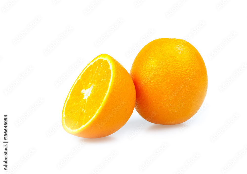 Fresh  orange fruit  isolated on white background