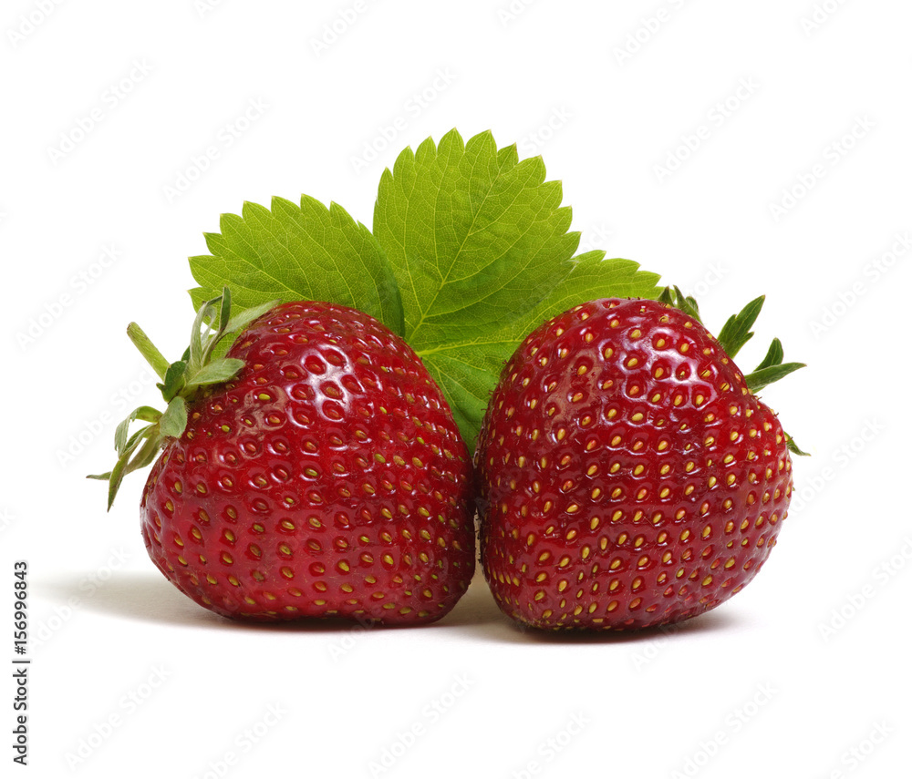 Strawberries with leaves