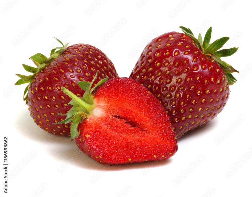 Fresh strawberry isolated on white