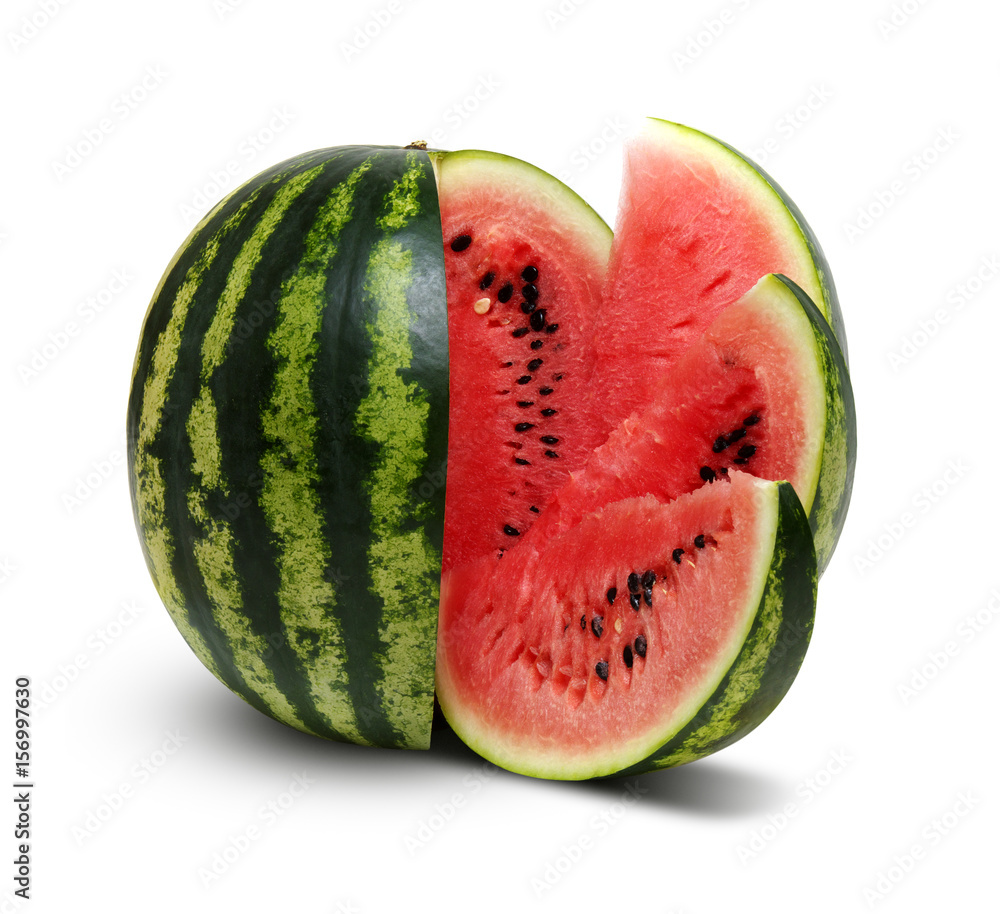  watermelon isolated on white background.