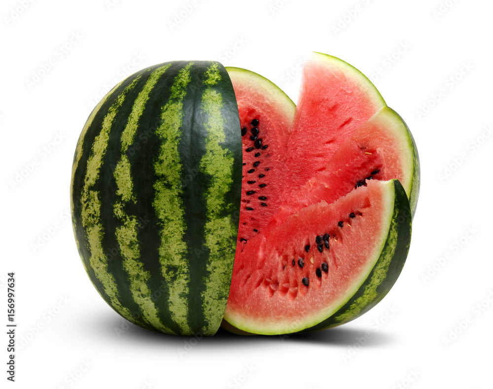  watermelon isolated on white background.