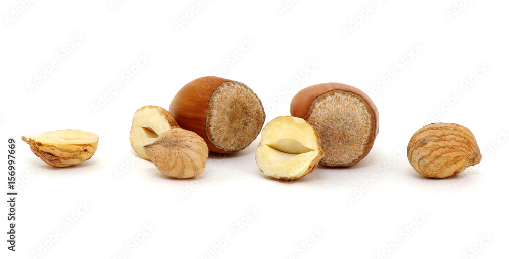 Hazelnut isolated on white