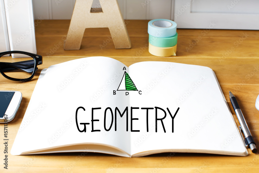 Geometry concept with notebook