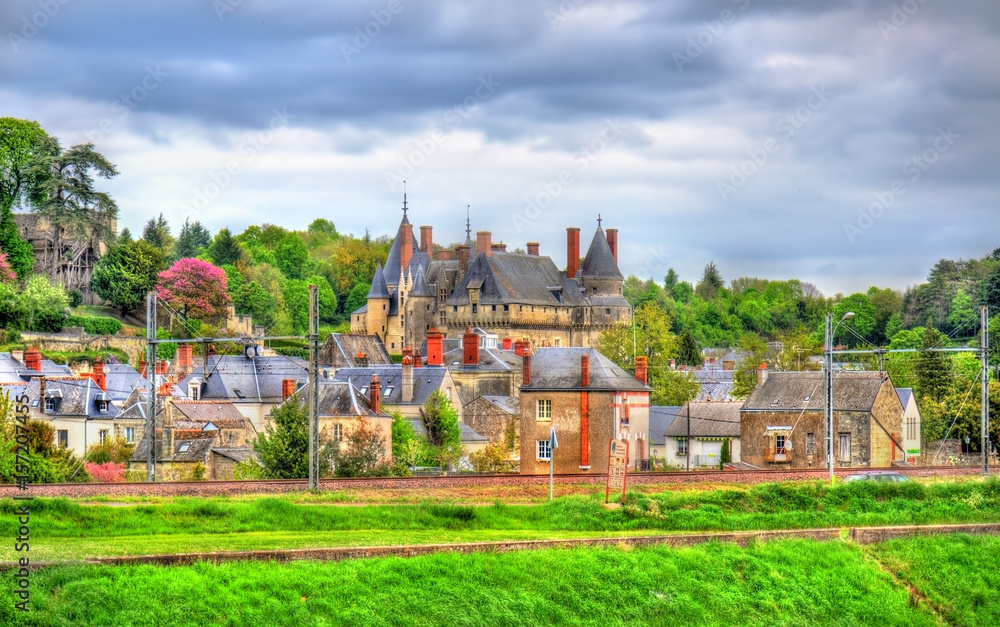 View of the Langeais with the castle - the Loire Valley, France