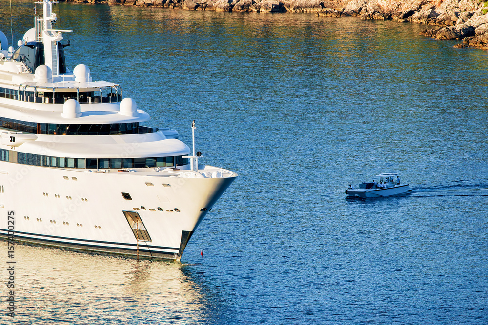 Luxury yacht at Lokrum Island in Adriatic Sea in Dubrovnik