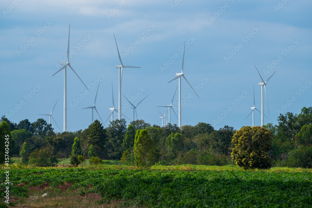 Wind Turbine Farm, Wind Energy Concept.