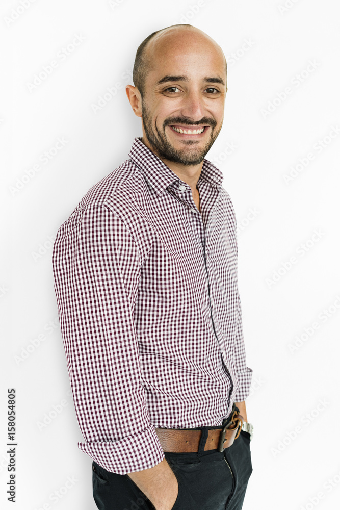 Man Cheerful Studio Portrait Concept