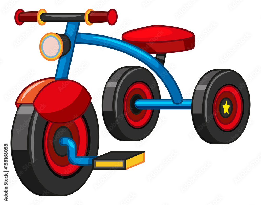 Tricycle with blue and red color