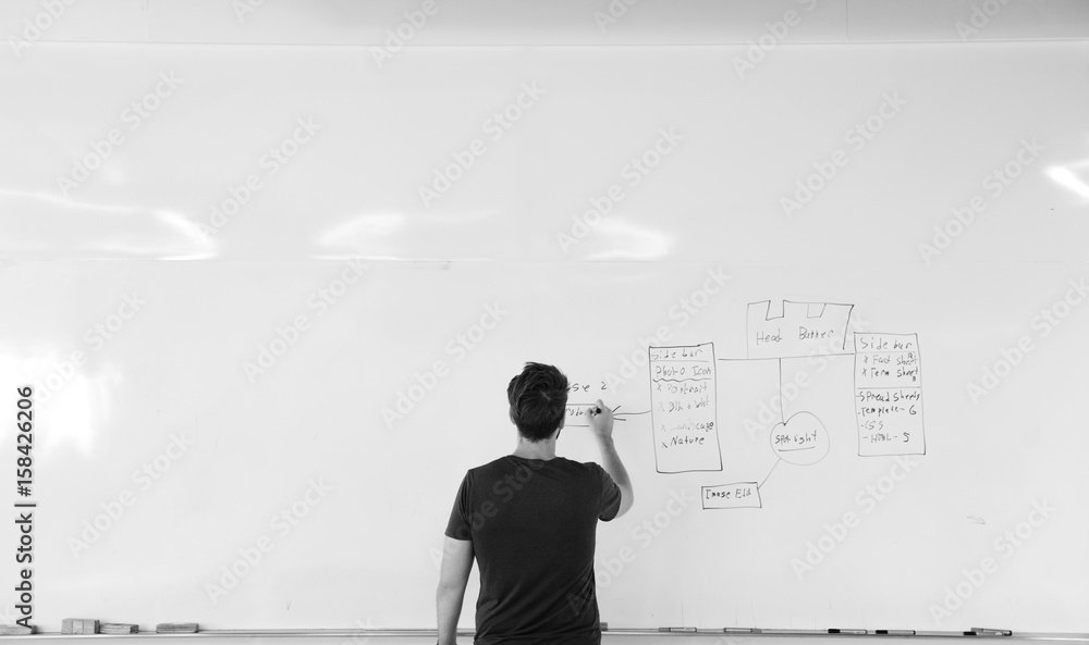 Startup Business People Writing on White Board Sharing Planning Strategy