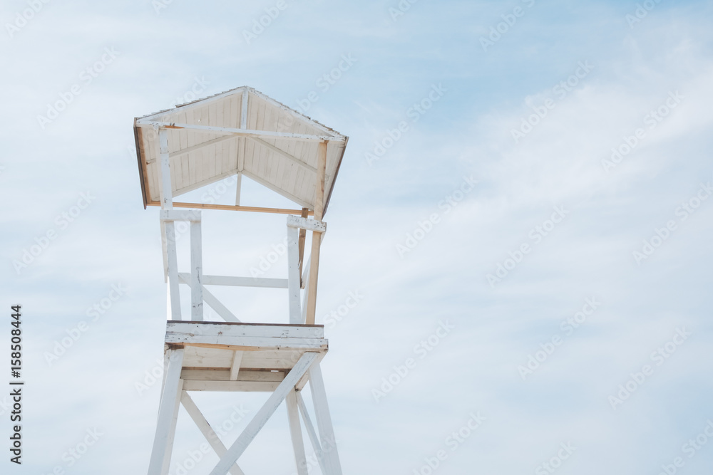 Beach stand on blue sky background