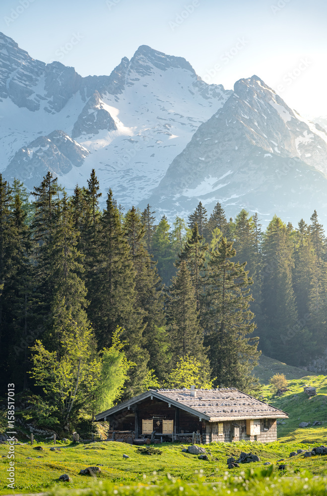 Alpine hut in the Austrian mountains