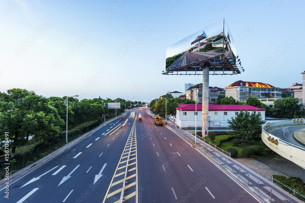 the outdoor blank billboards.