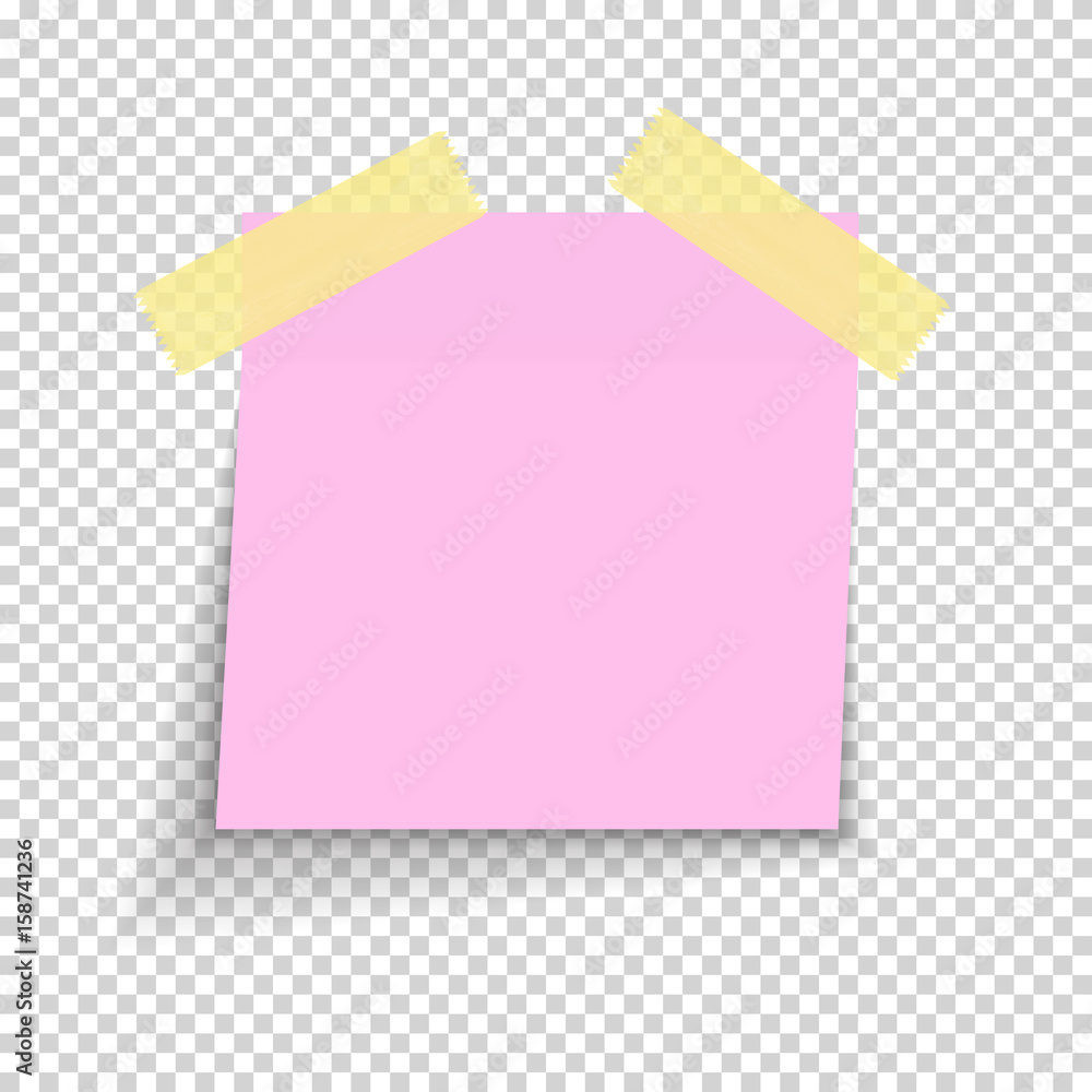 Sticky Paper Note on Transparent Background  Vector Illustration