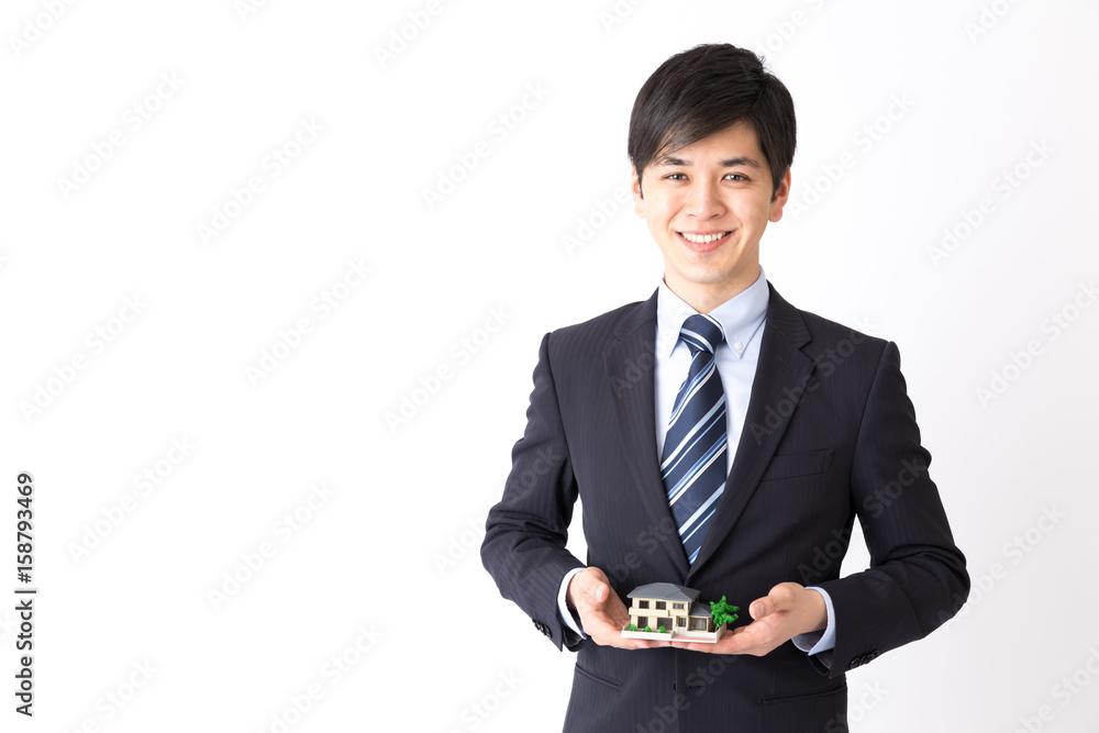 portrait of asian businessman isolated on white background