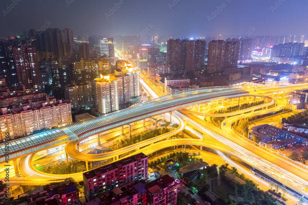 city interchange at night