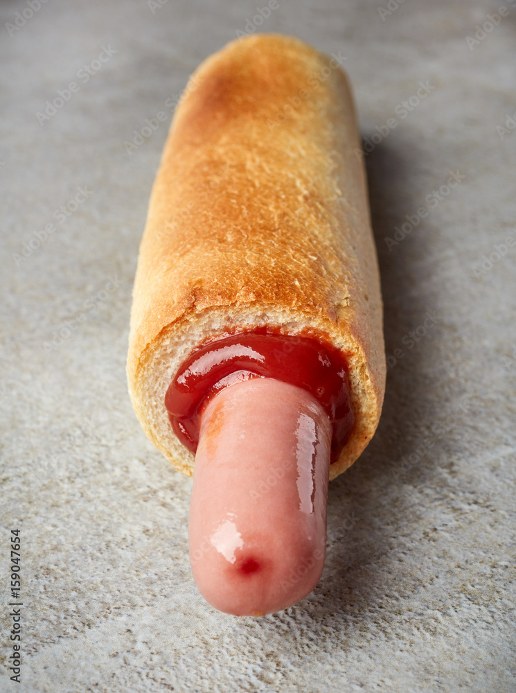 Hotdog with ketchup