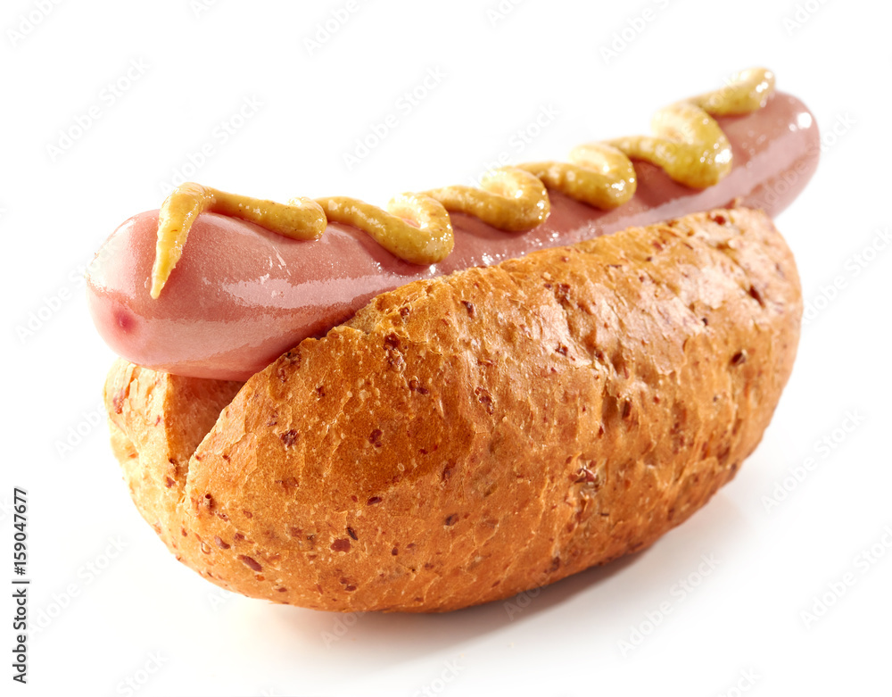 Hotdog with mustard