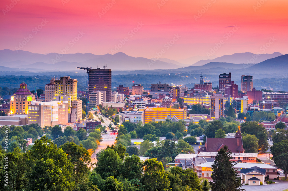 Asheville, North Carolina, USA skyline.