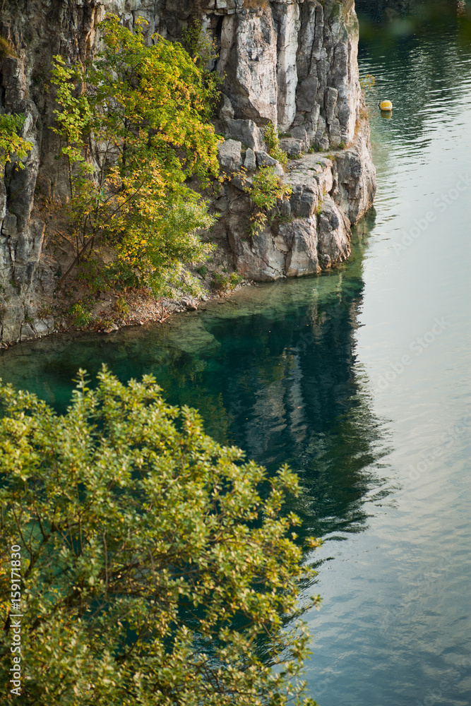 Turquoise lake in Zakrzowek , Krakow, Poland, Europe.