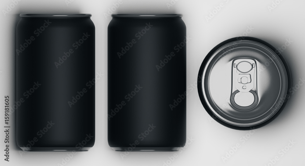 Black beverage cans