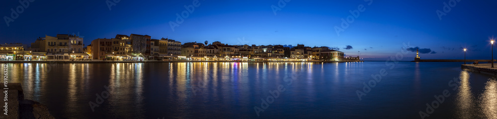 Chania, Old Harbor, Panorama (high resolution)