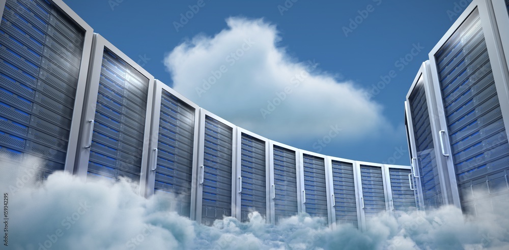 Composite image of server towers