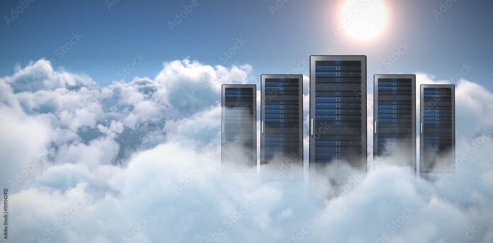 Composite image of server tower