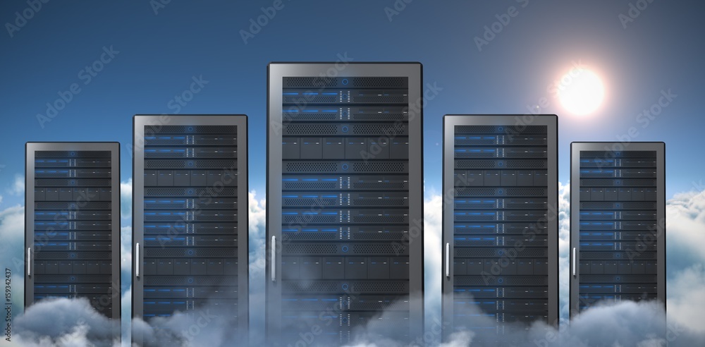 Composite image of server tower