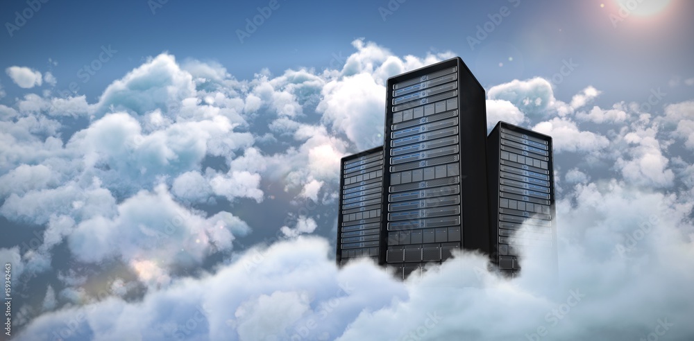 Composite image of server tower