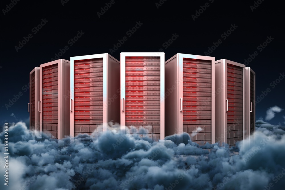 Composite image of server towers