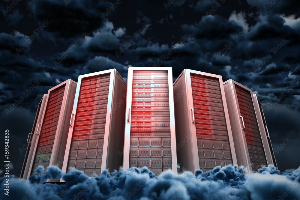 Composite image of server towers