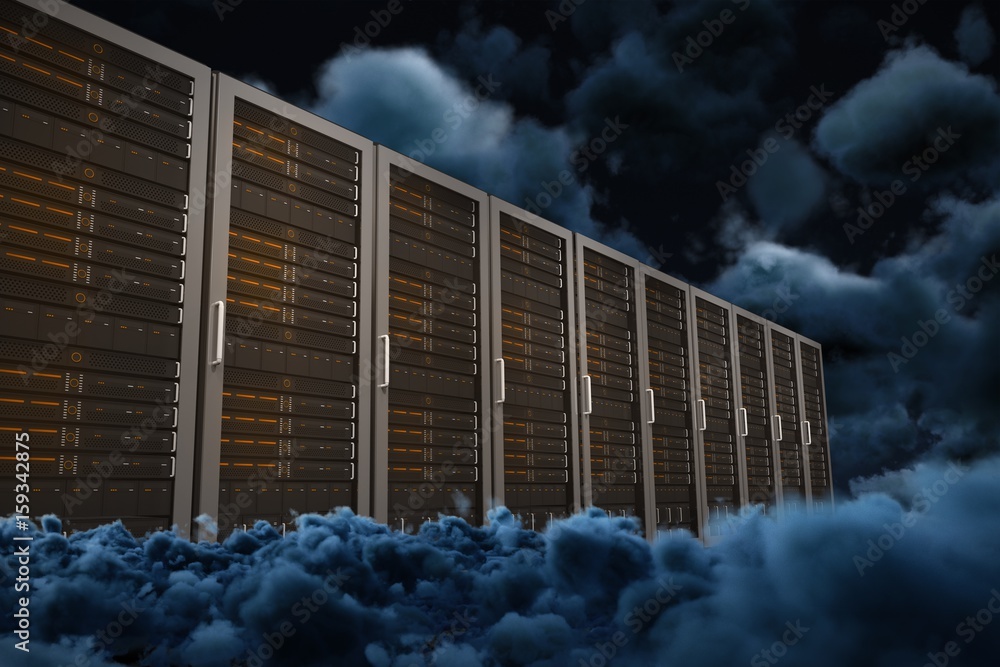 Composite image of server towers