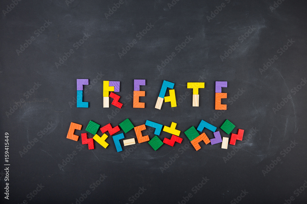 Business creative solution concept jigsaw on the blackboard