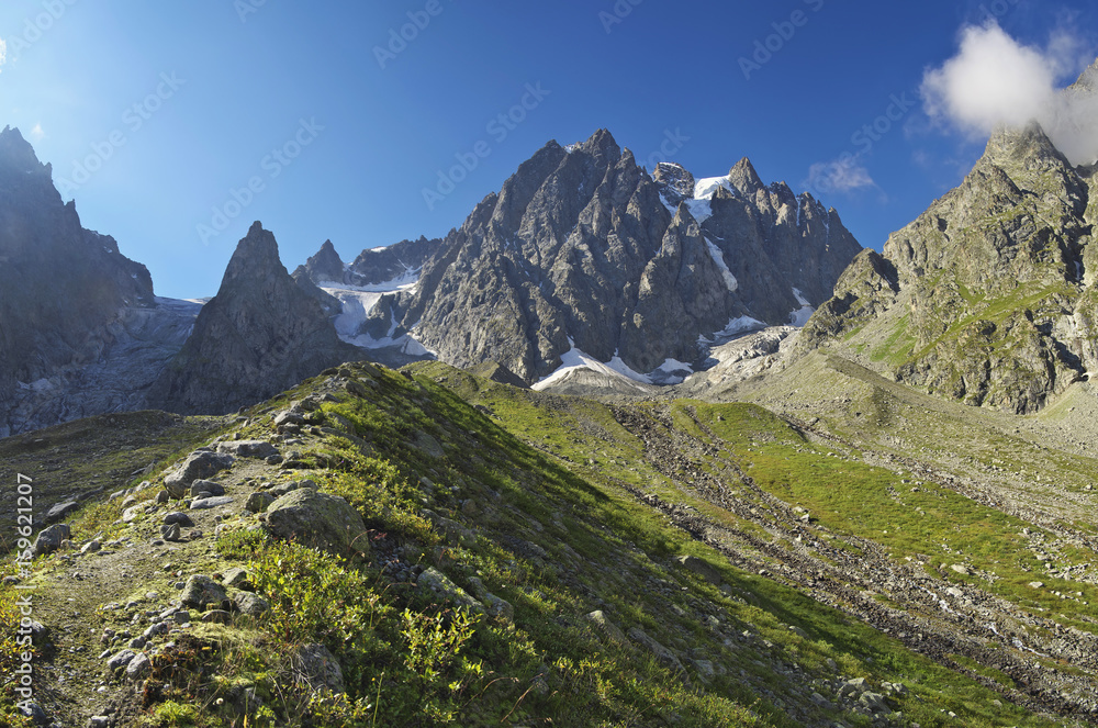 High mountain range. Beautiful natural landscape