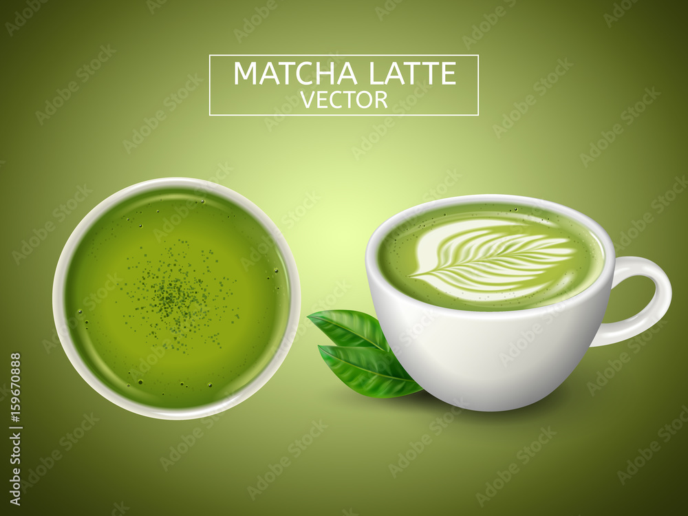 matcha latte illustration