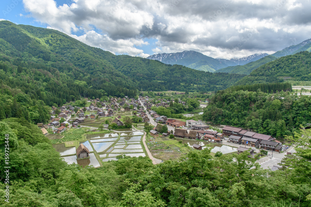 Historical village of Shirakawa-go. Shirakawa-go is one of Japans UNESCO World Heritage Sites locat