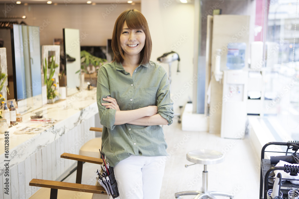 Beautiful hairdressers portrait