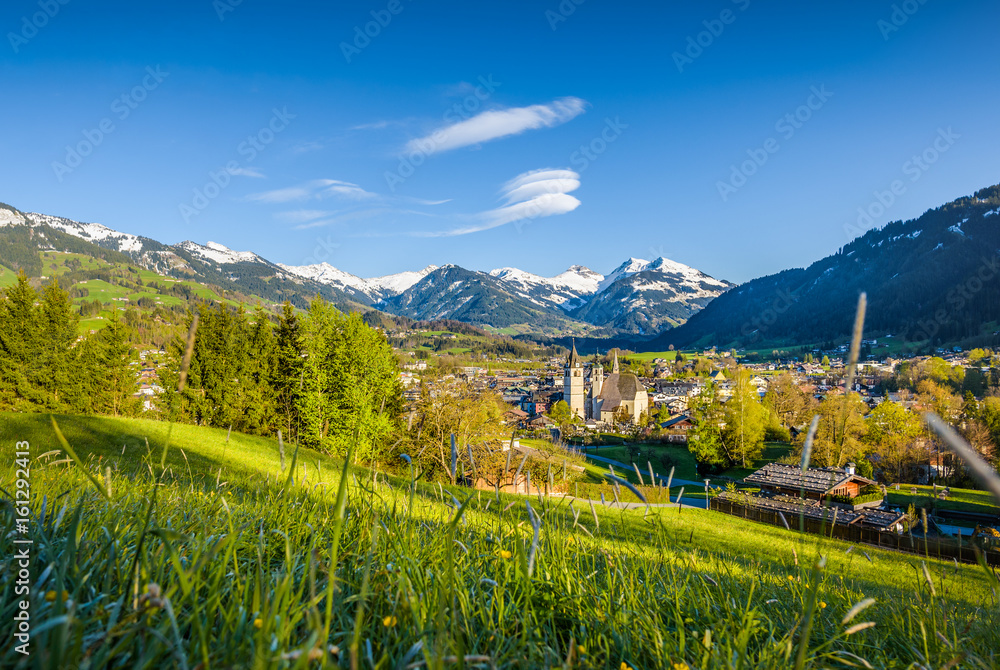 Idyllic alpine city Kitzbühel in spring, Tyrol, Austria