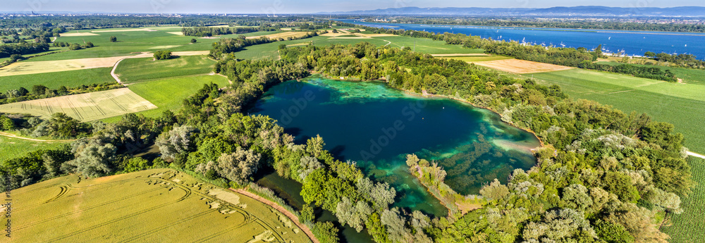 A lake near the Rhine in the south of Strasbourg - Grand Est, France