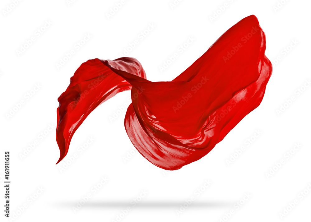 Smooth elegant red cloth on white background