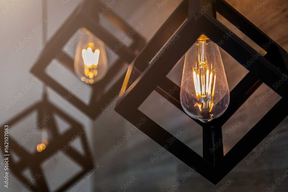 modern pendant light with vintage light bulb