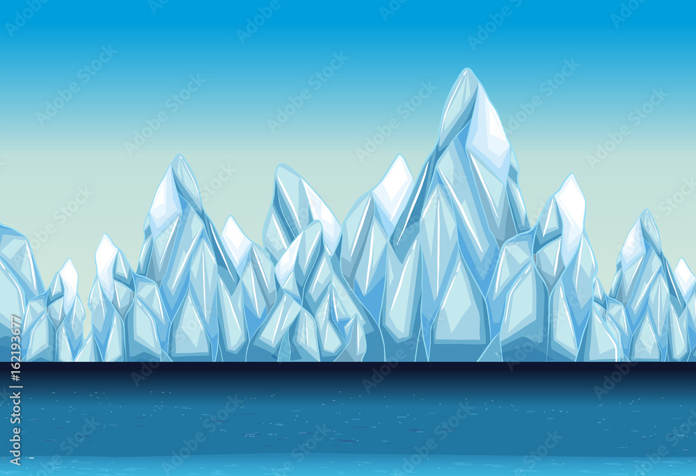 Background with glacier and ocean