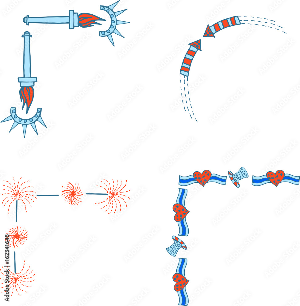 Vector set of frames of different shapes against white background