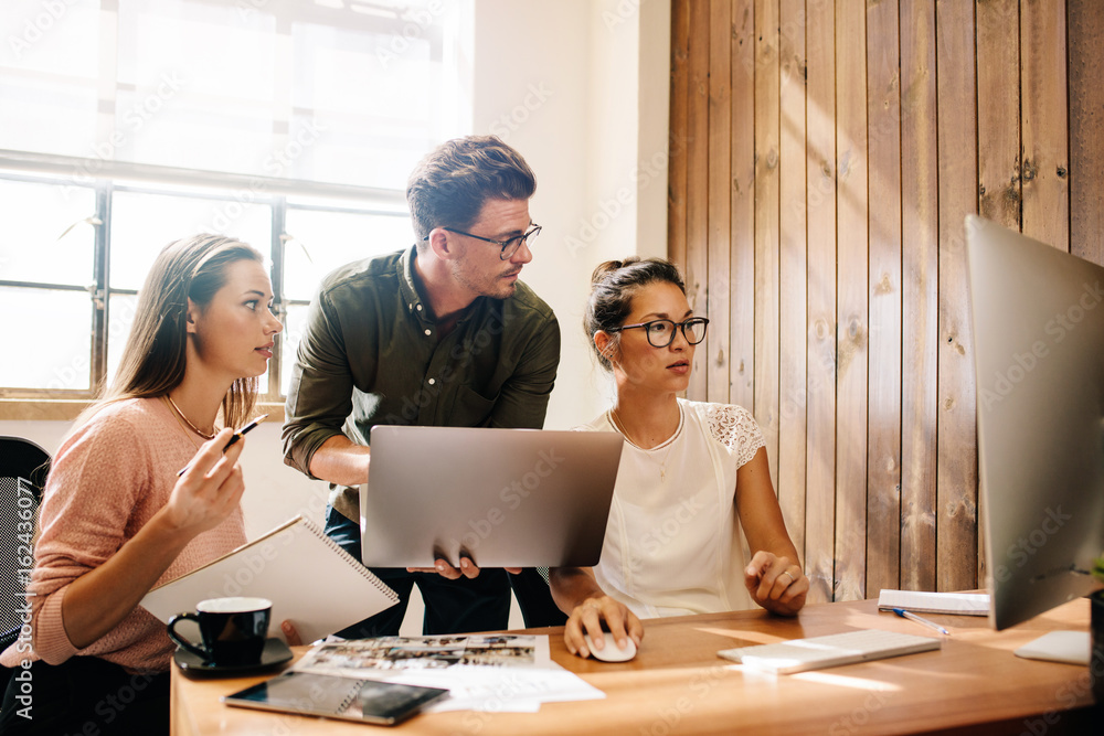 Startup business team working together