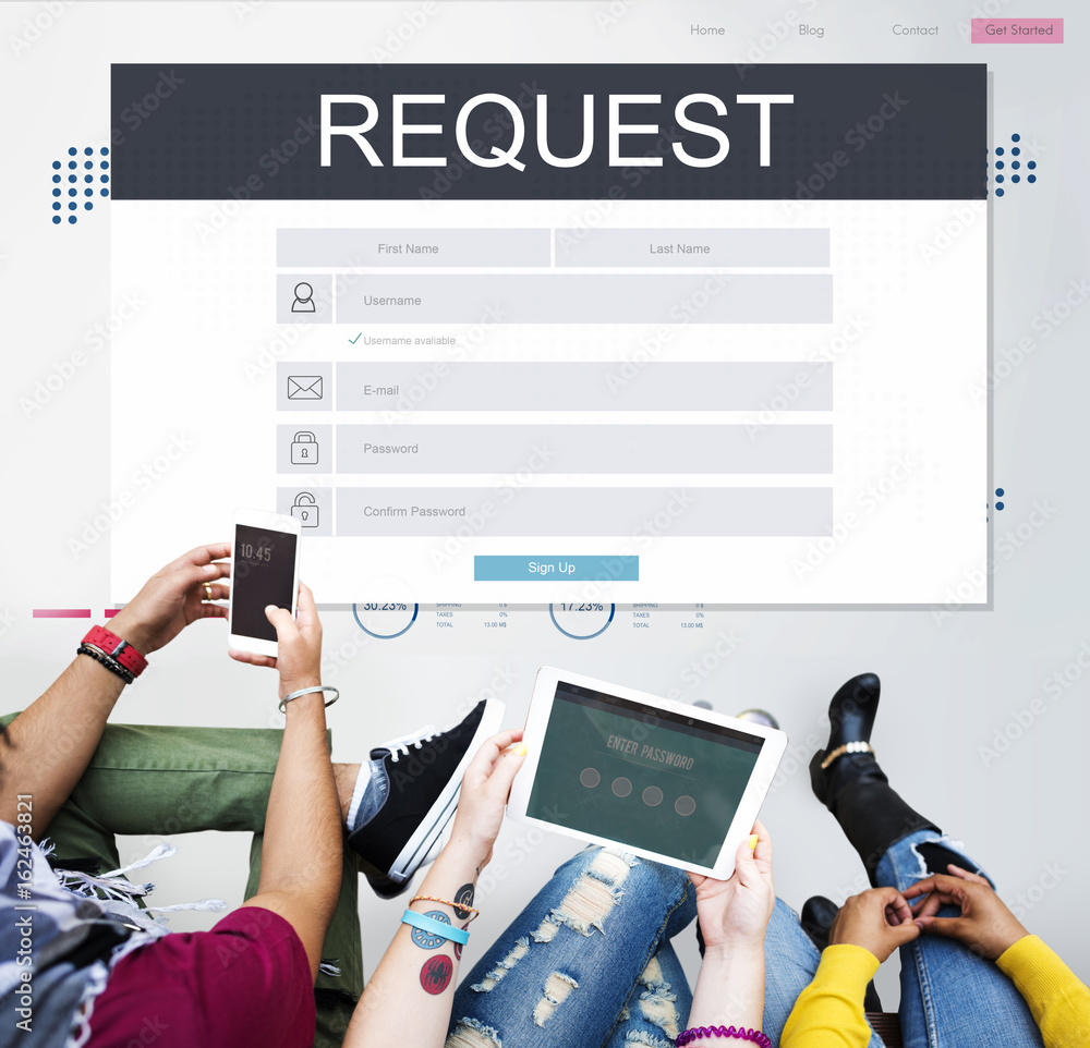 Request Membership Registration Follow Concept