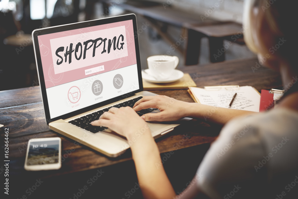 Shopping Online Buy Sale Shopahoslics Concept