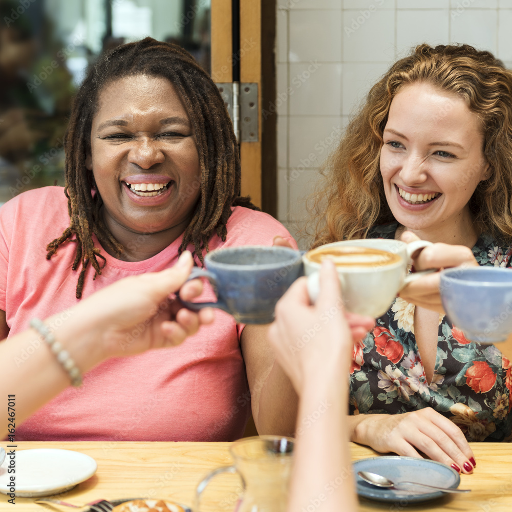 Young Women Drinking Coffee Concept