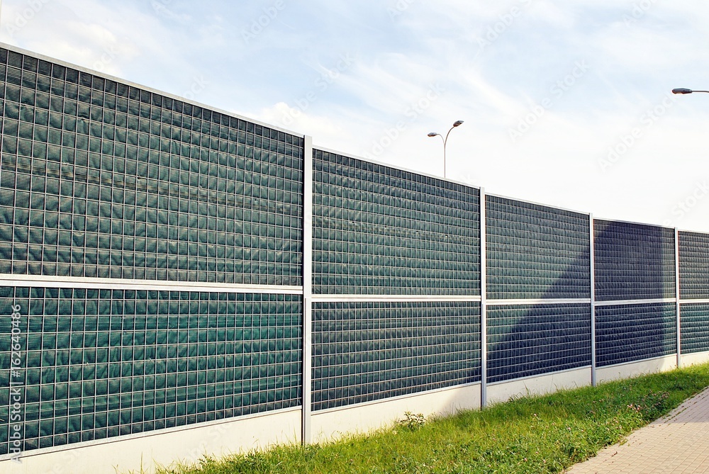 Noise barrier on a highway